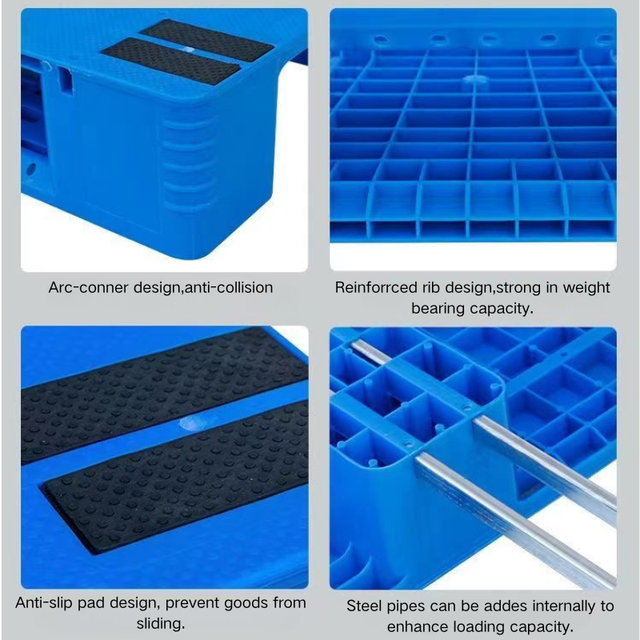 1111 Three-Runner Grid Plastic Pallet